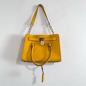 Michael Kors Womens Sun Yellow Hamilton Medium Satchel Handbag